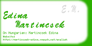 edina martincsek business card